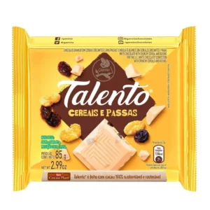 Chocolate Talento Cereais e Passas 85g