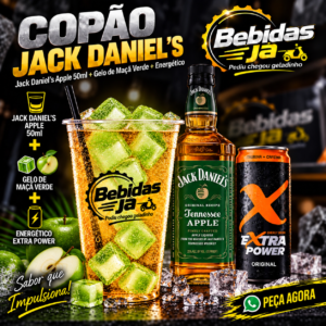 Whiskey Jack Daniel Apple + Gelo Saborizado + Extra Power 270ml
