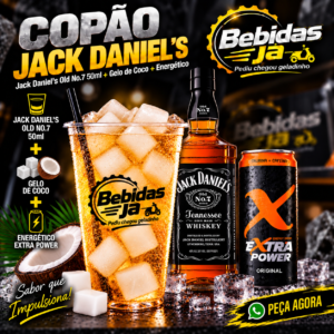 Whiskey Jack Daniel N07 + Gelo Saborizado + Extra Power 270ml