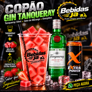 Gin Tangueray + Gelo Saborizado + Extra Power 270ml