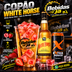 Whiskey White Horse + Gelo Saborizado + Extra Power 270ml