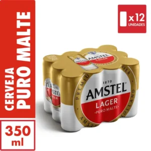 Caixa de Cerveja Amstel 350ml com 12 unidades